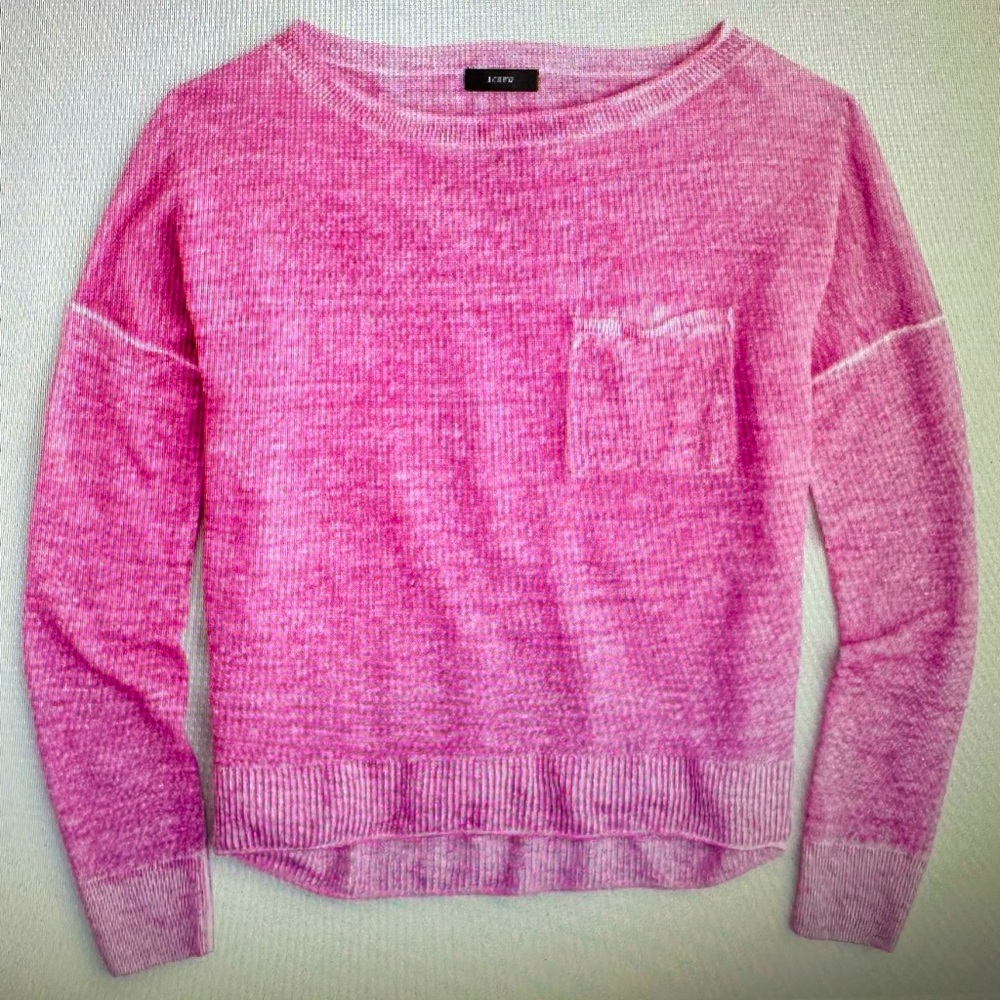 J.Crew linen neon pink beach sweater with pocket new with tags size XL